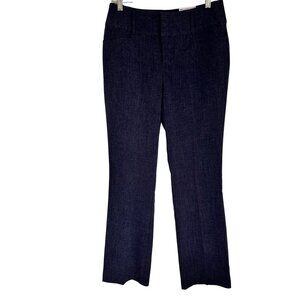 Nine West Womens Bootcut Pants Size 6 Navy Mid Rise Stretch Fabric Academia